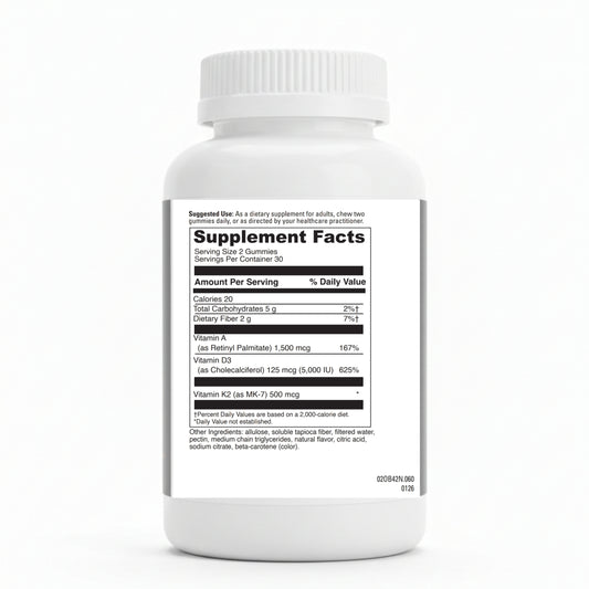 Klwanji ADK Gummies – Vitamin A + D3 + K2 (MK-7) Premium Daily Wellness Formula (60 Gummies)